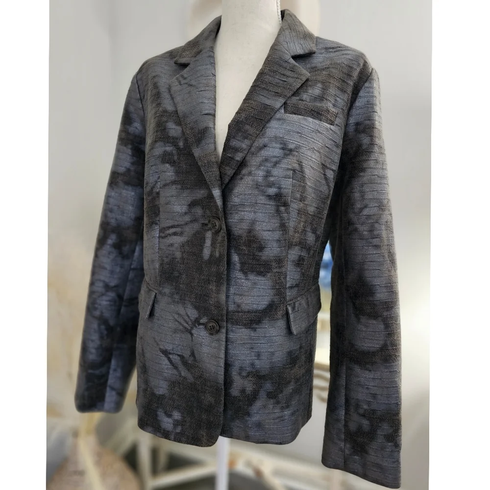 XL Chi by Falsi Brown Silver Metallic Elegant Blazer
